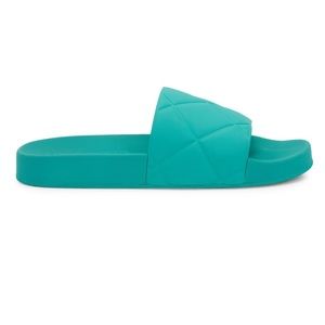 Bottega Veneta Slider Quilted Rubber Pool Slides Neptune Green Women’s 9